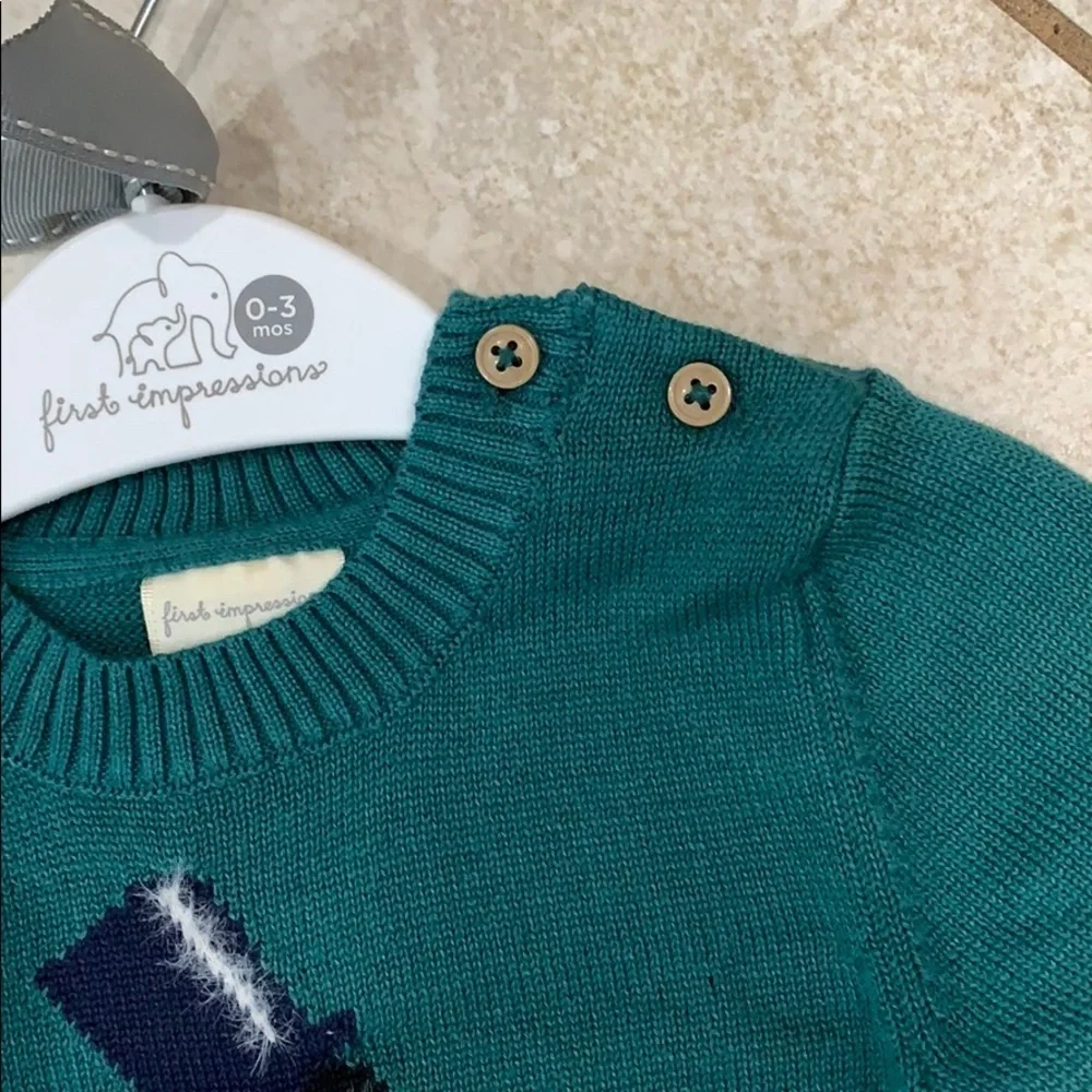NWT First Impressions Penguin Holiday Sweater 0-3